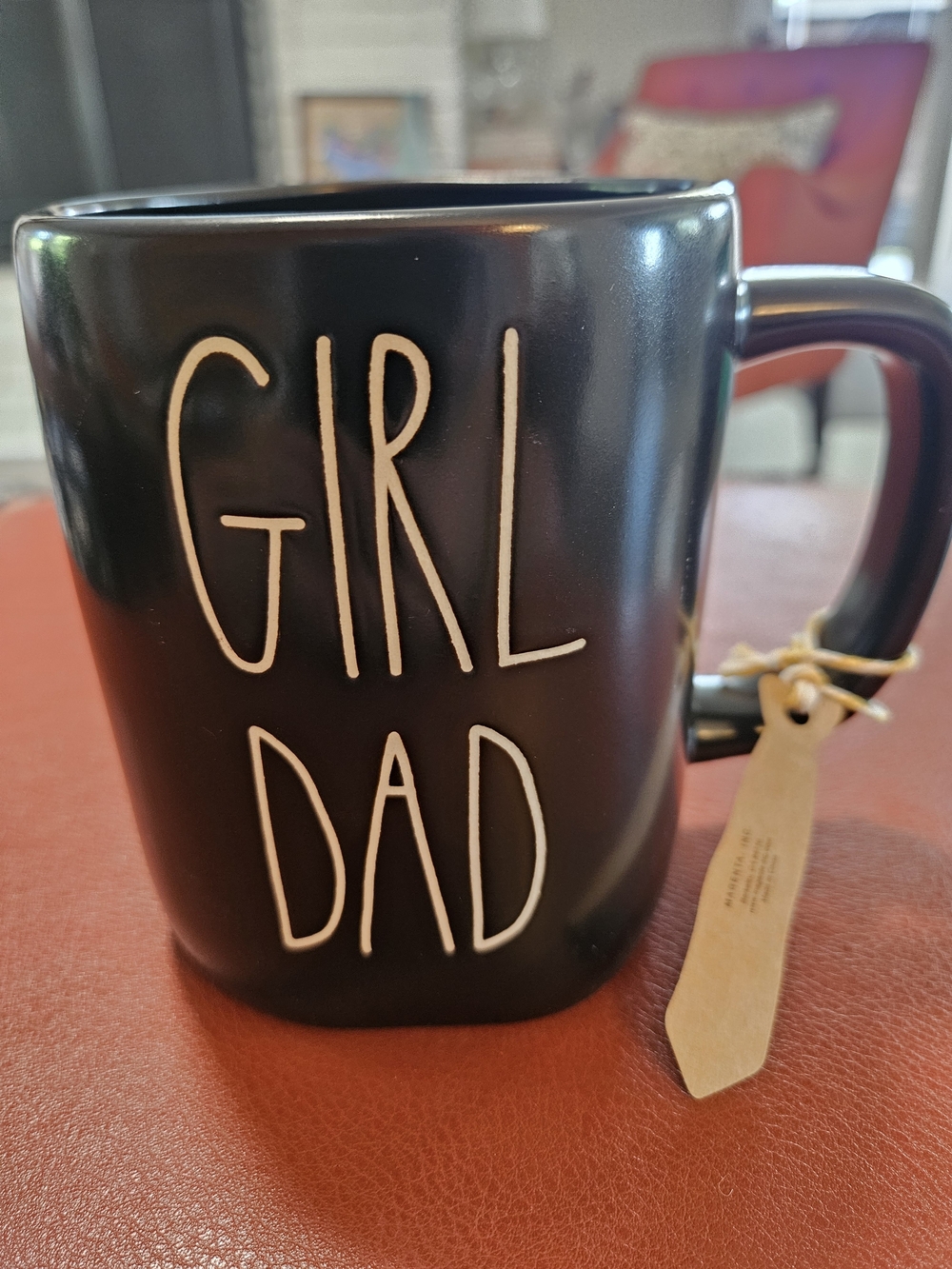 Rae Dunn GIRL DAD Black Ceramic Mug